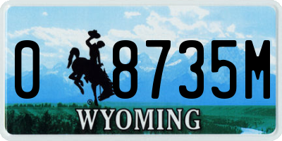 WY license plate 08735M