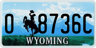 WY license plate 08736C