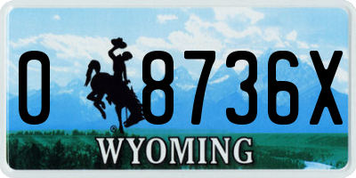 WY license plate 08736X