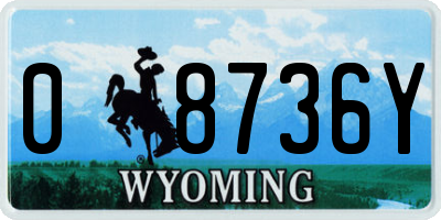 WY license plate 08736Y