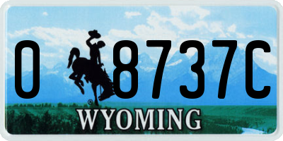 WY license plate 08737C