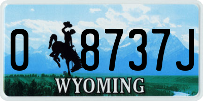 WY license plate 08737J