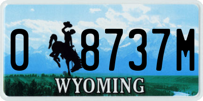 WY license plate 08737M