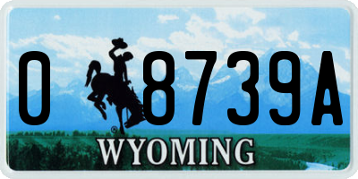 WY license plate 08739A