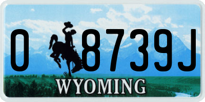 WY license plate 08739J