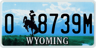 WY license plate 08739M