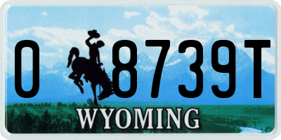 WY license plate 08739T