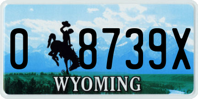 WY license plate 08739X