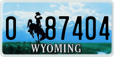 WY license plate 087404