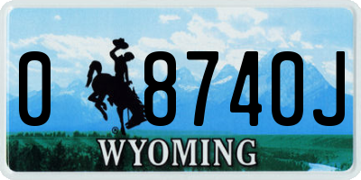 WY license plate 08740J