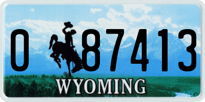 WY license plate 087413