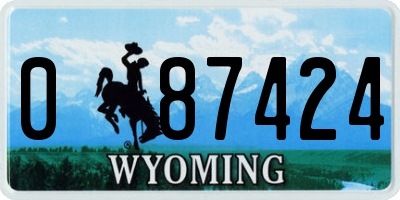 WY license plate 087424