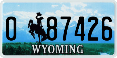 WY license plate 087426