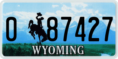 WY license plate 087427