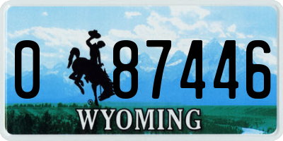 WY license plate 087446
