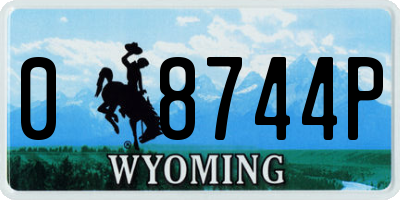 WY license plate 08744P