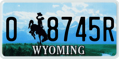 WY license plate 08745R