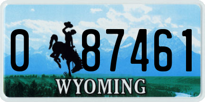 WY license plate 087461