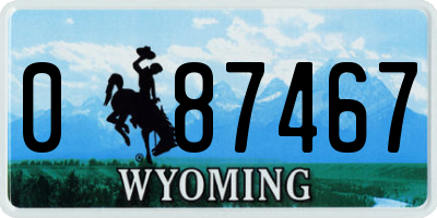 WY license plate 087467