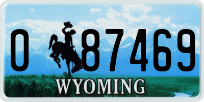 WY license plate 087469