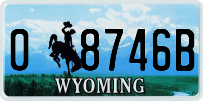 WY license plate 08746B
