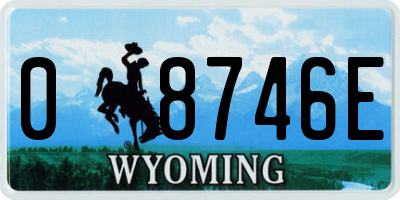 WY license plate 08746E
