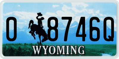 WY license plate 08746Q
