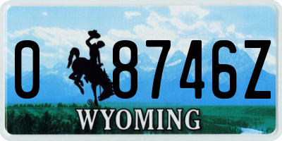 WY license plate 08746Z