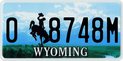 WY license plate 08748M