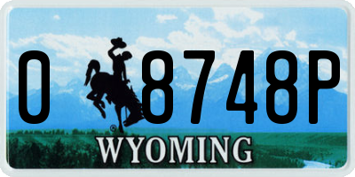 WY license plate 08748P