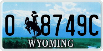 WY license plate 08749C