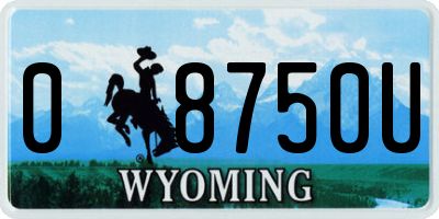 WY license plate 08750U