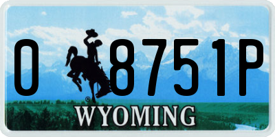 WY license plate 08751P