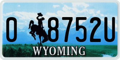 WY license plate 08752U