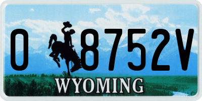 WY license plate 08752V