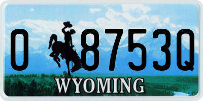 WY license plate 08753Q