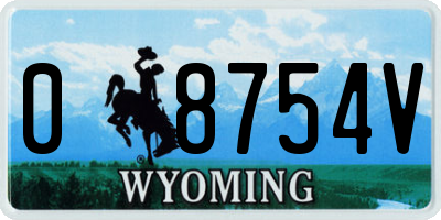 WY license plate 08754V