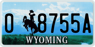 WY license plate 08755A