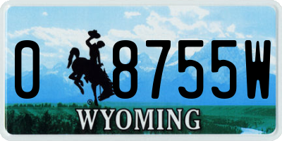 WY license plate 08755W