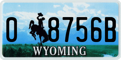 WY license plate 08756B
