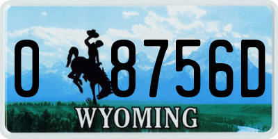 WY license plate 08756D