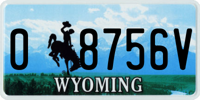 WY license plate 08756V