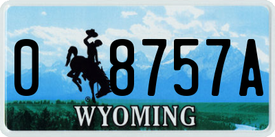 WY license plate 08757A