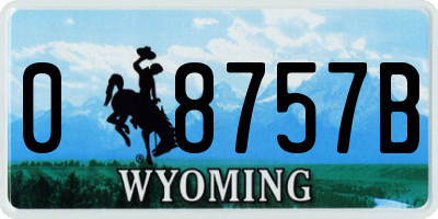 WY license plate 08757B