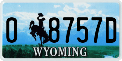 WY license plate 08757D
