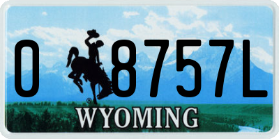 WY license plate 08757L
