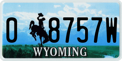 WY license plate 08757W