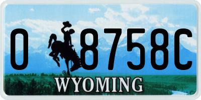 WY license plate 08758C