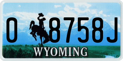 WY license plate 08758J