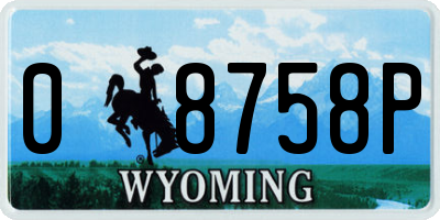 WY license plate 08758P